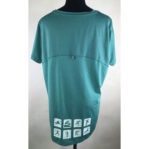 LL BEAN Womens Athlete Shirt Vail‎ Mountain Games Green High Low Size XL